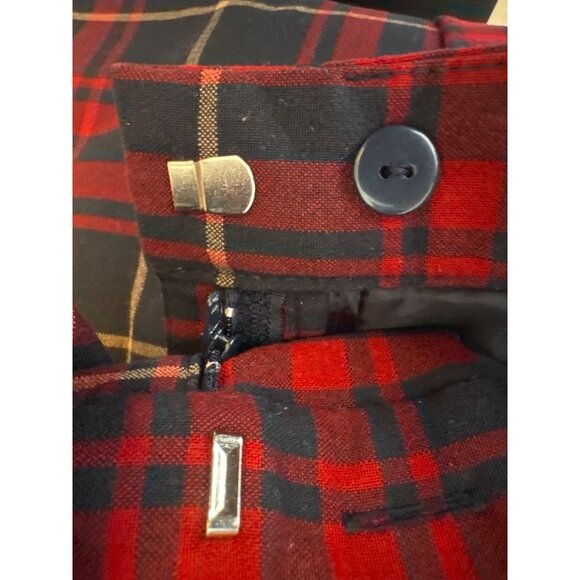 Zara Medium Basic Red & Black Plaid Pants - Picture 8 of 12
